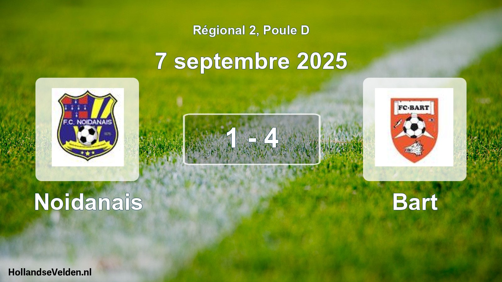 Total number of matches played: Noidanais - Bart 1 - 4 (7 September 2025)