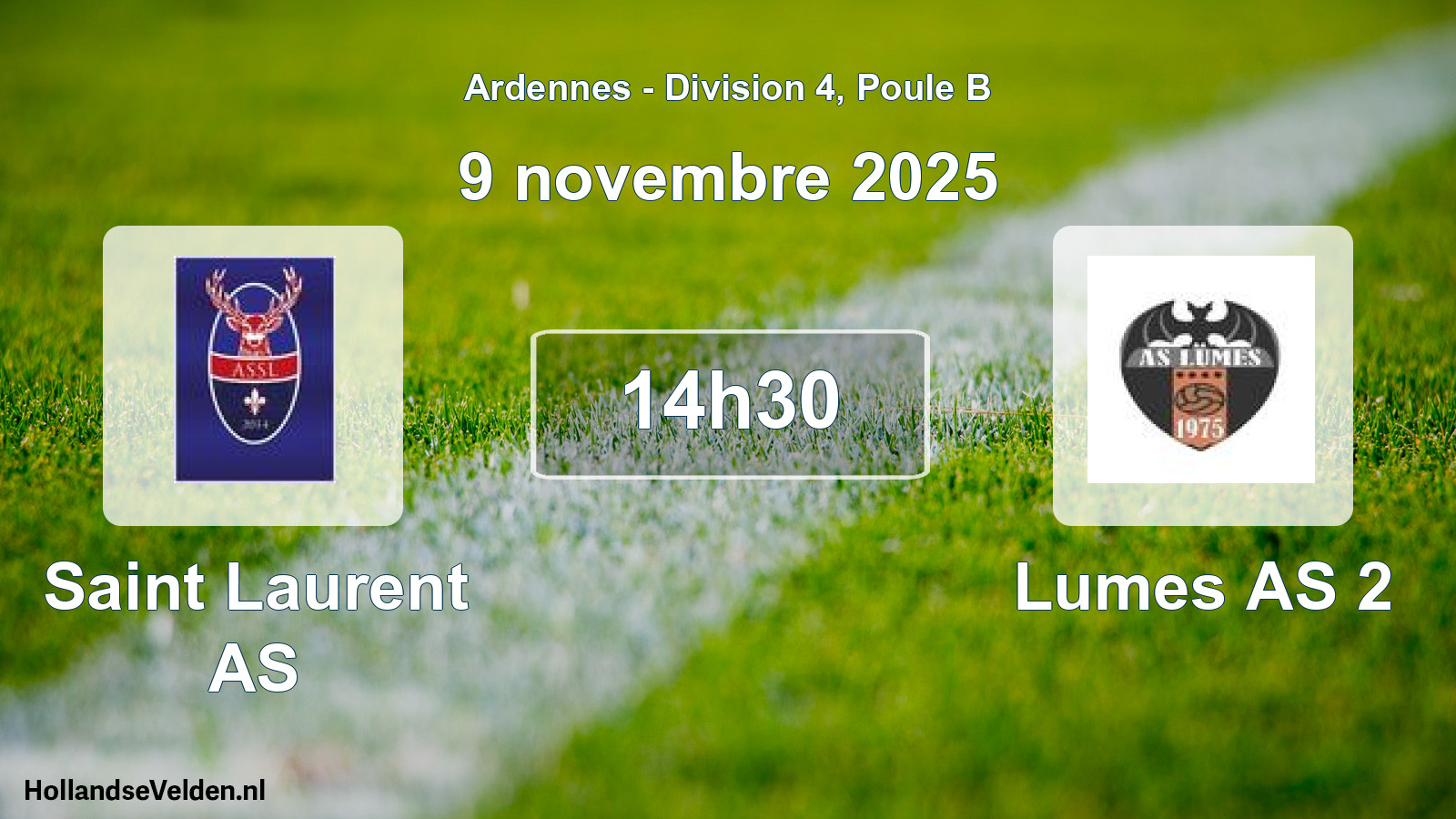 Match programmé: Saint Laurent AS - Lumes AS 2 (9 novembre 2025)