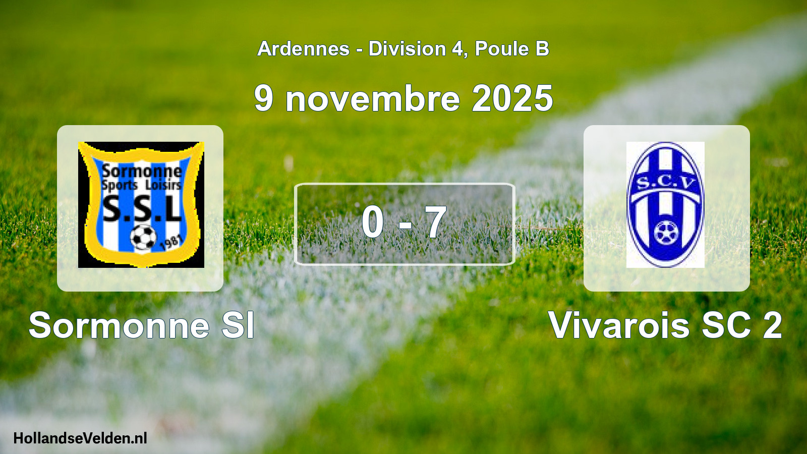Gespeelde wedstrijd: Sormonne Sl - Vivarois SC 2 0 - 7 (9 november 2025)