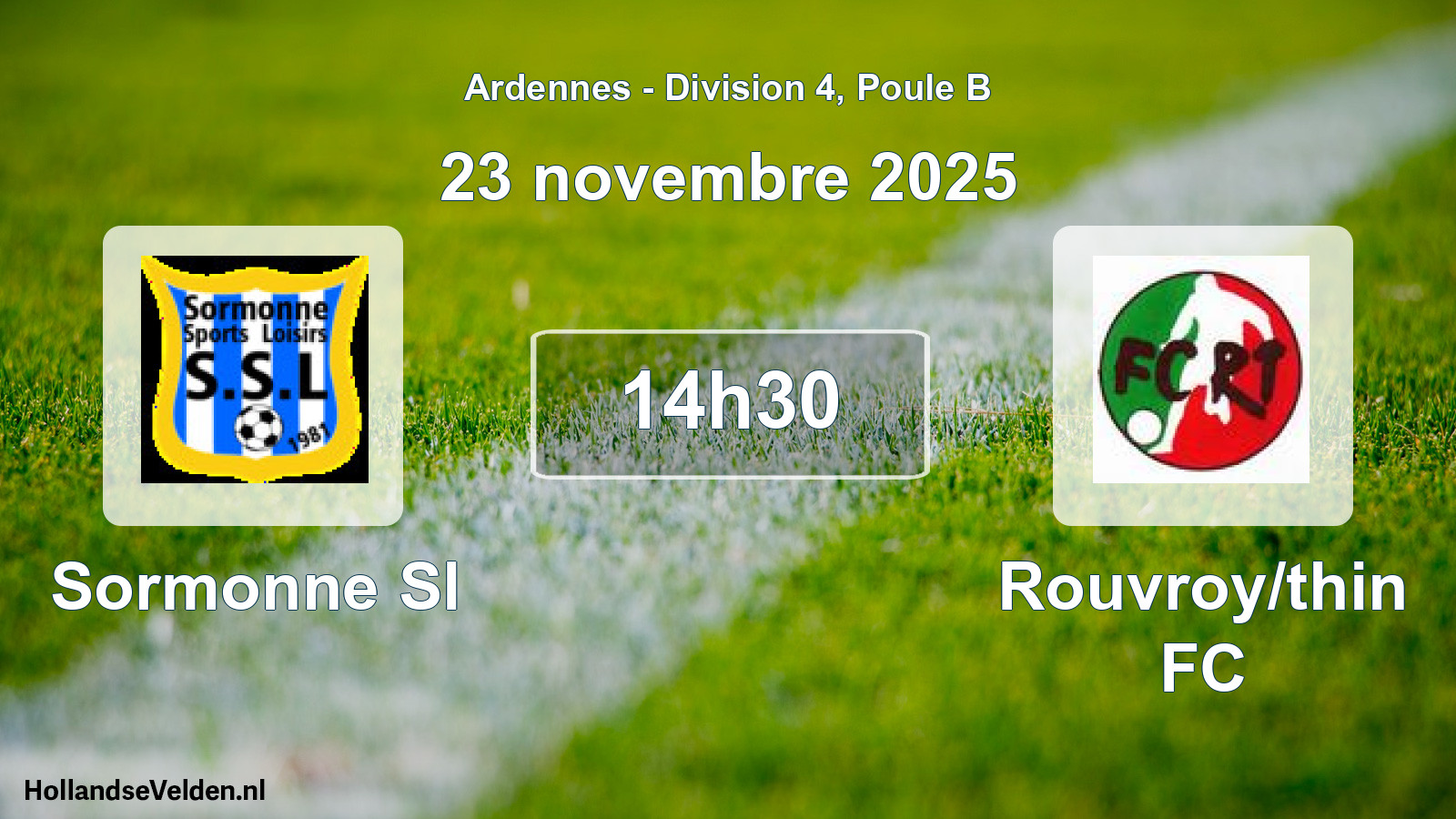 Geplande wedstrijd: Sormonne Sl - Rouvroy/thin FC (23 november 2025)