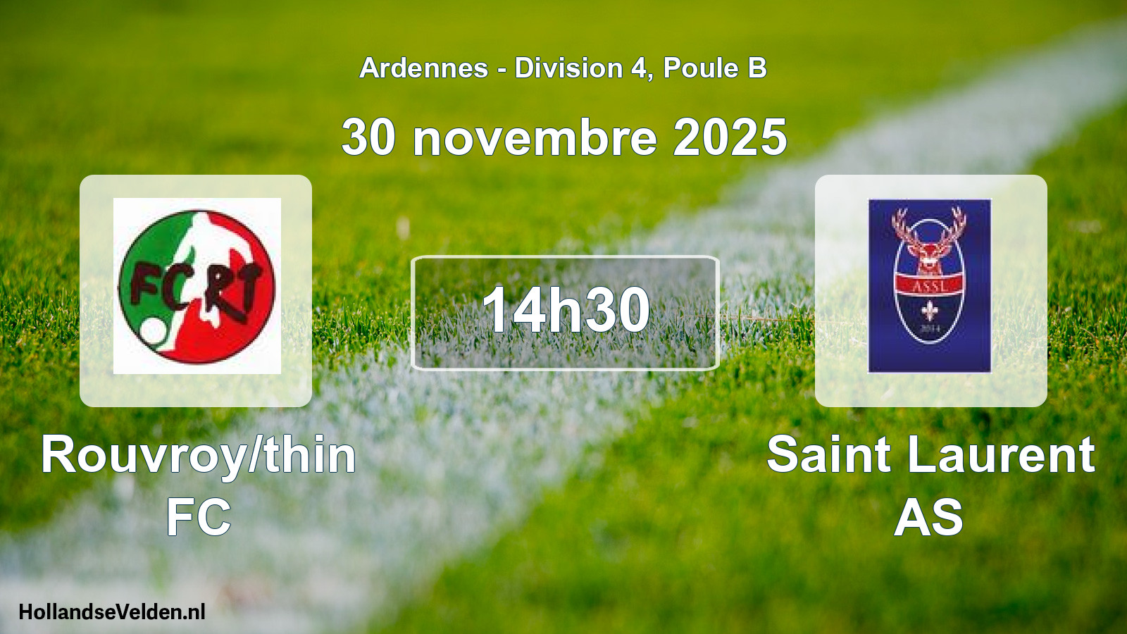 Match programmé: Rouvroy/thin FC - Saint Laurent AS (30 novembre 2025)