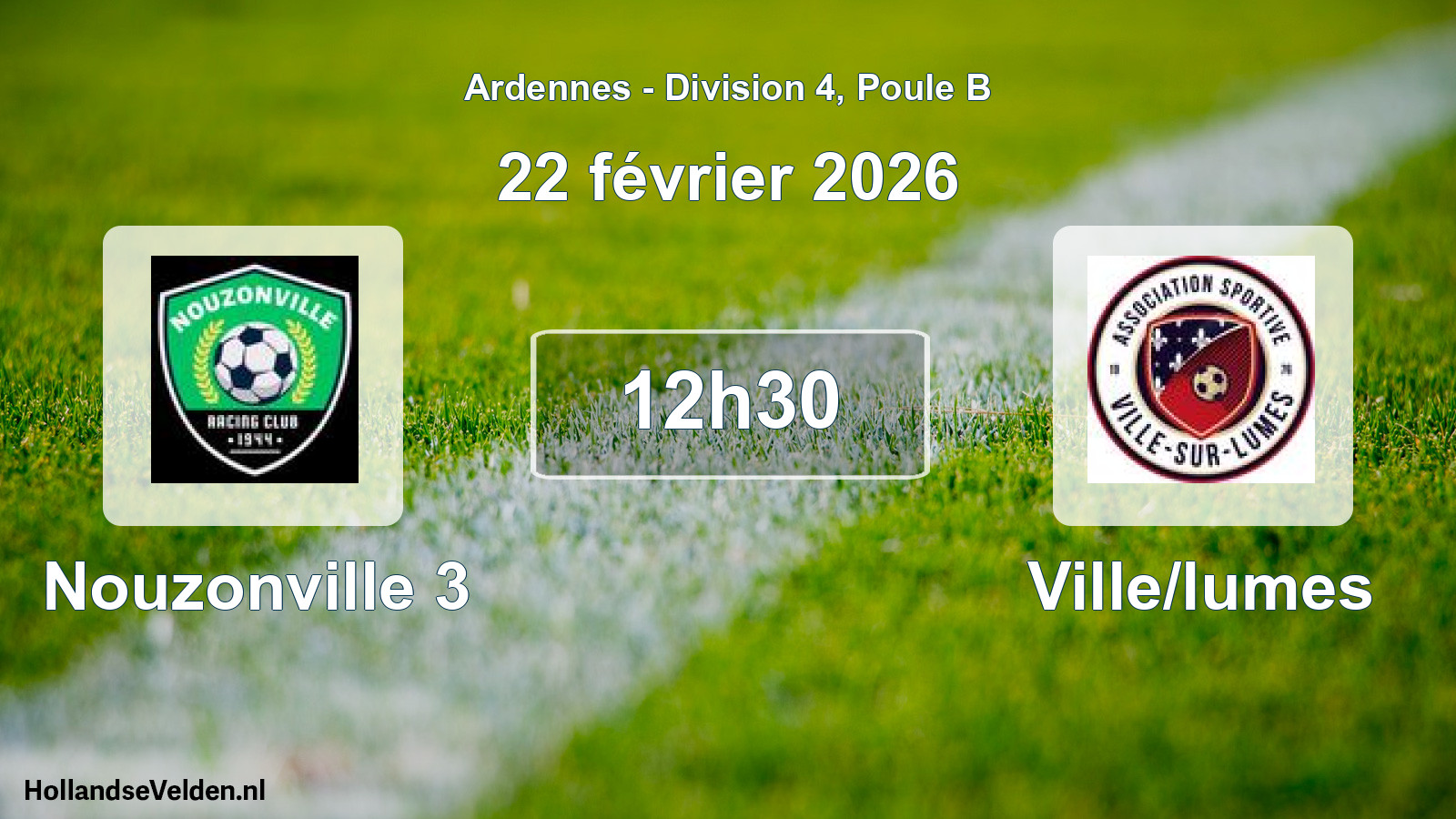 Match programmé: Nouzonville 3 - Ville/lumes (22 février 2026)
