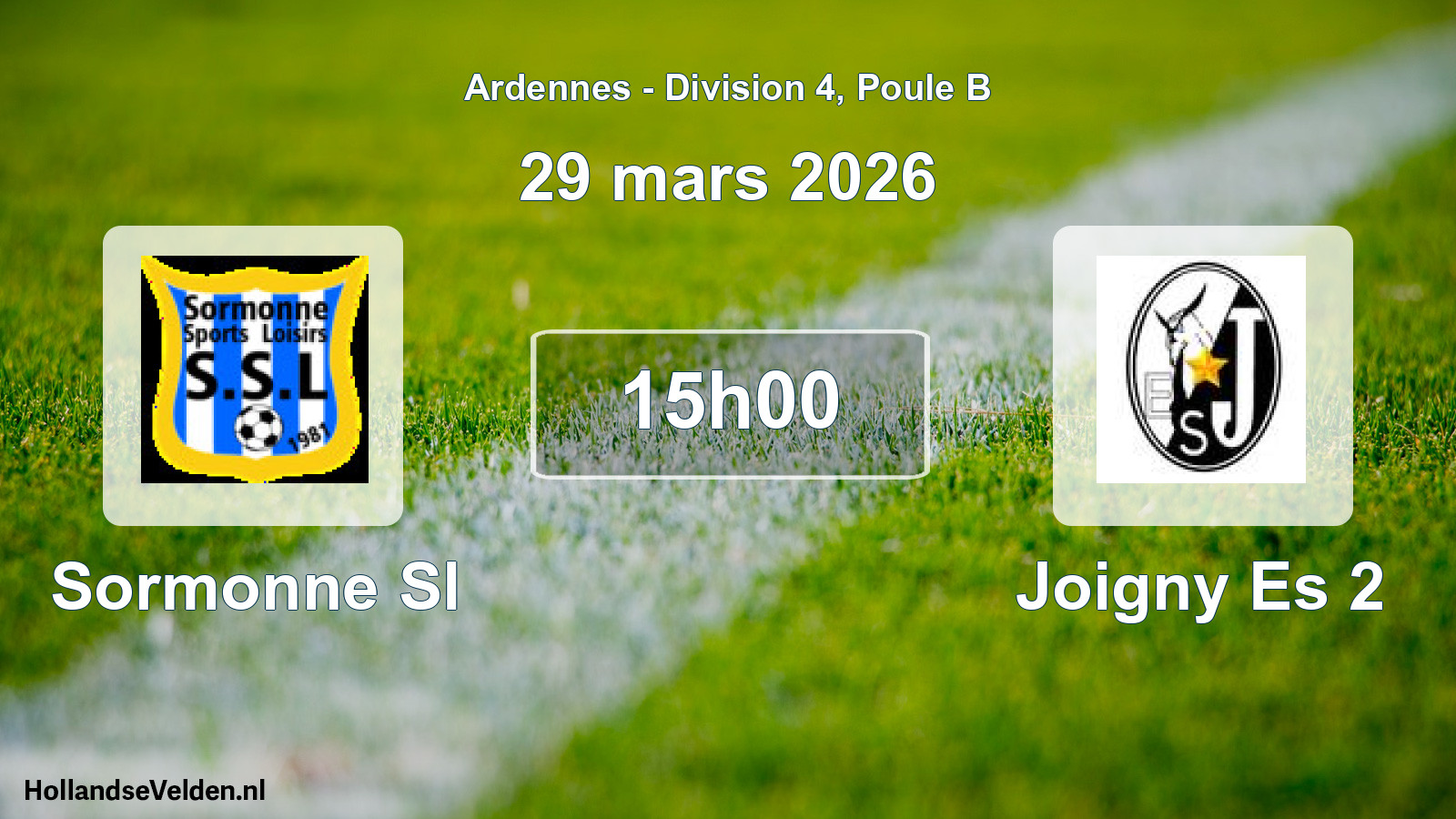 Match programmé: Sormonne Sl - Joigny Es 2 (29 mars 2026)