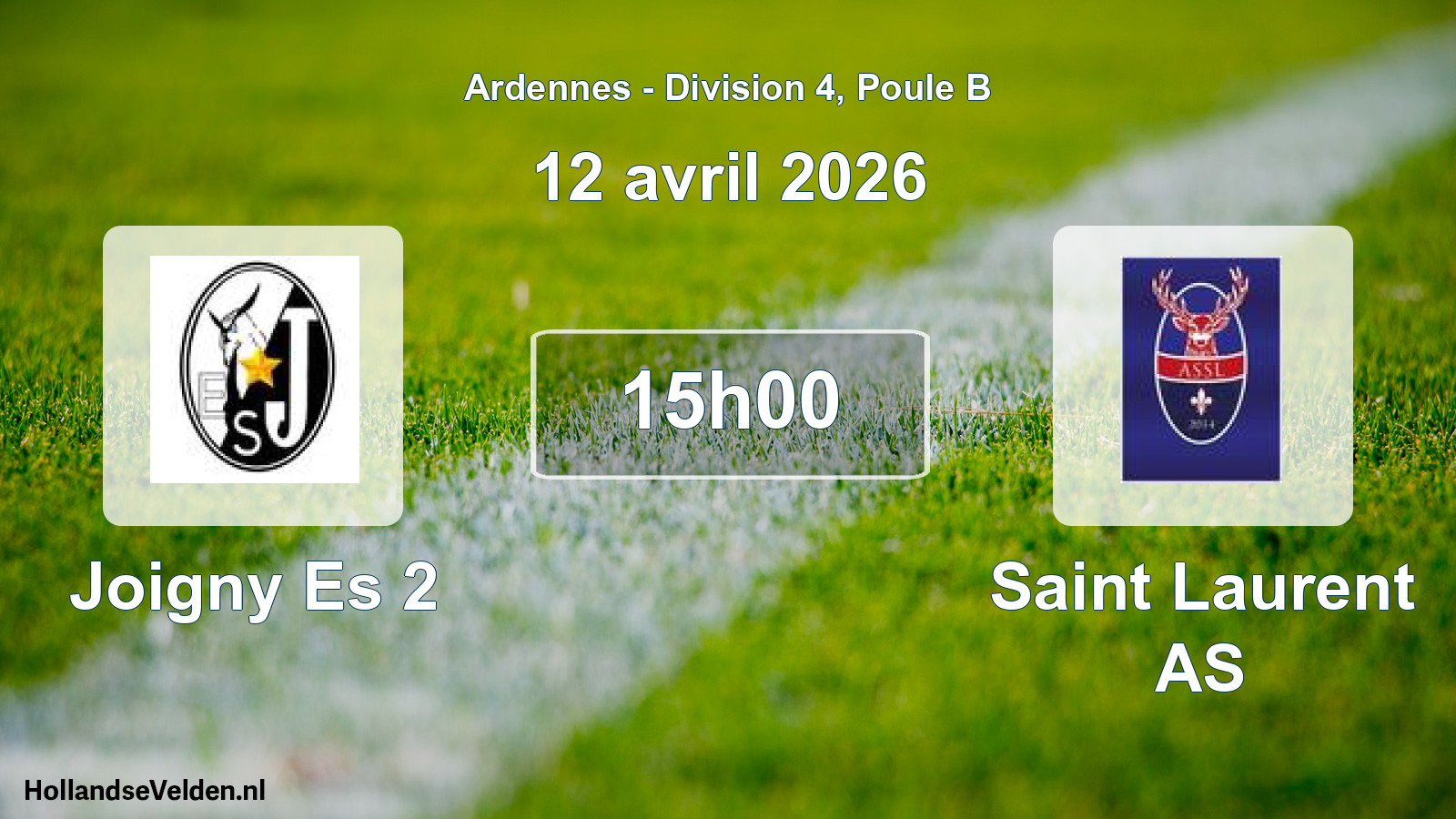Match programmé: Joigny Es 2 - Saint Laurent AS (12 avril 2026)