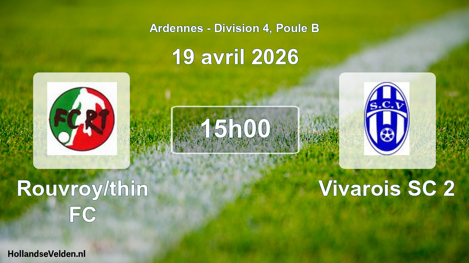 Match programmé: Rouvroy/thin FC - Vivarois SC 2 (19 avril 2026)