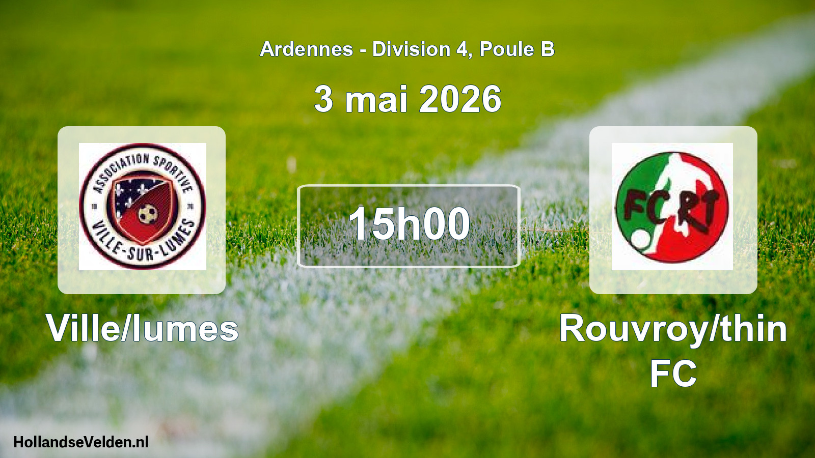 Match programmé: Ville/lumes - Rouvroy/thin FC (3 mai 2026)