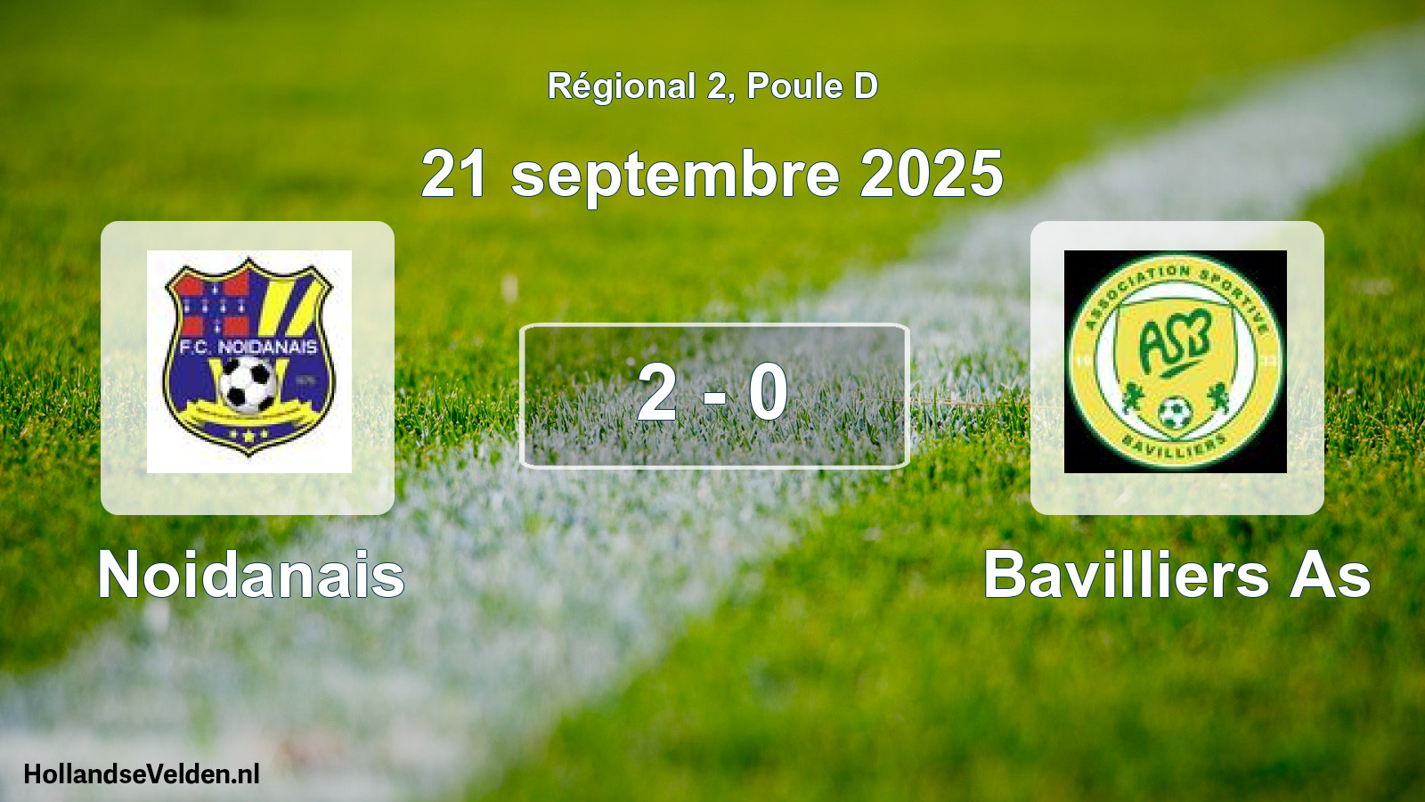 Total number of matches played: Noidanais - Bavilliers As 2 - 0 (21 September 2025)