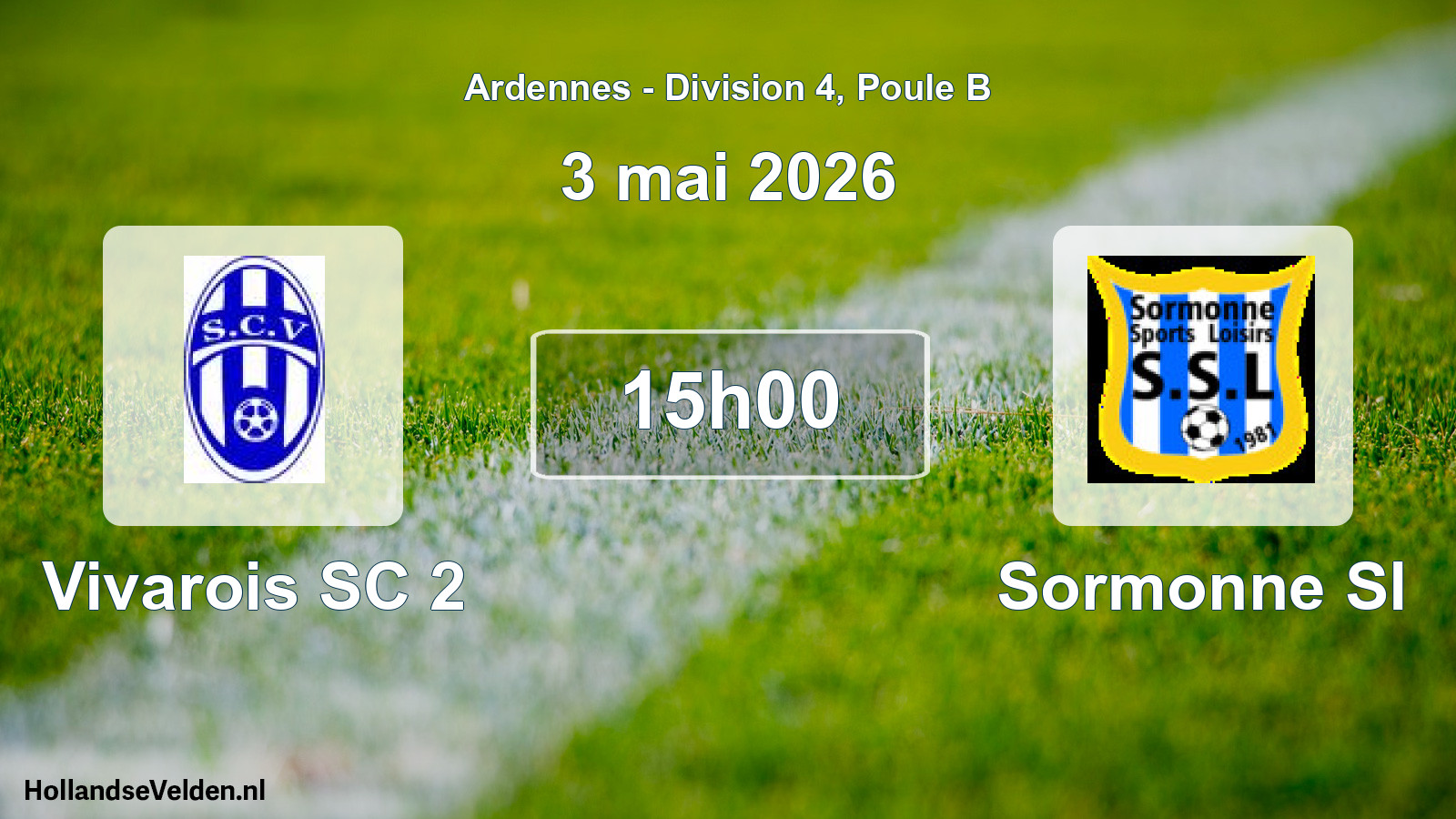 Geplande wedstrijd: Vivarois SC 2 - Sormonne Sl (3 mei 2026)