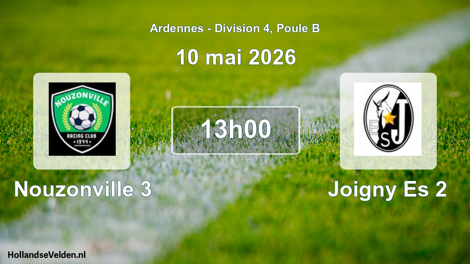 Match programmé: Nouzonville 3 - Joigny Es 2 (10 mai 2026)
