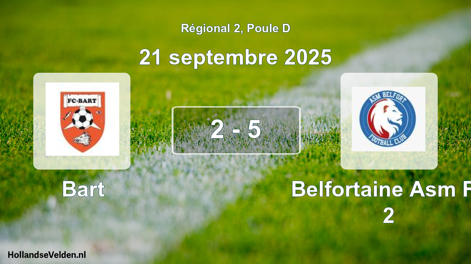 Gespeelde wedstrijd: Bart - Belfortaine Asm Fc 2 2 - 5 (21 september 2025)