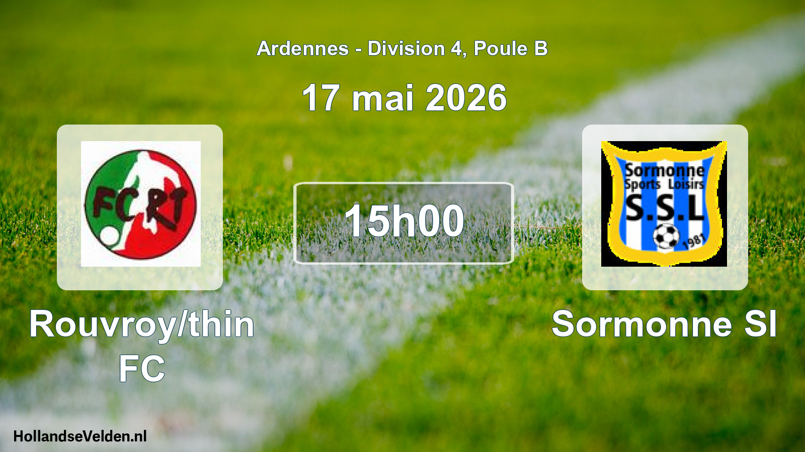 Match programmé: Rouvroy/thin FC - Sormonne Sl (17 mai 2026)