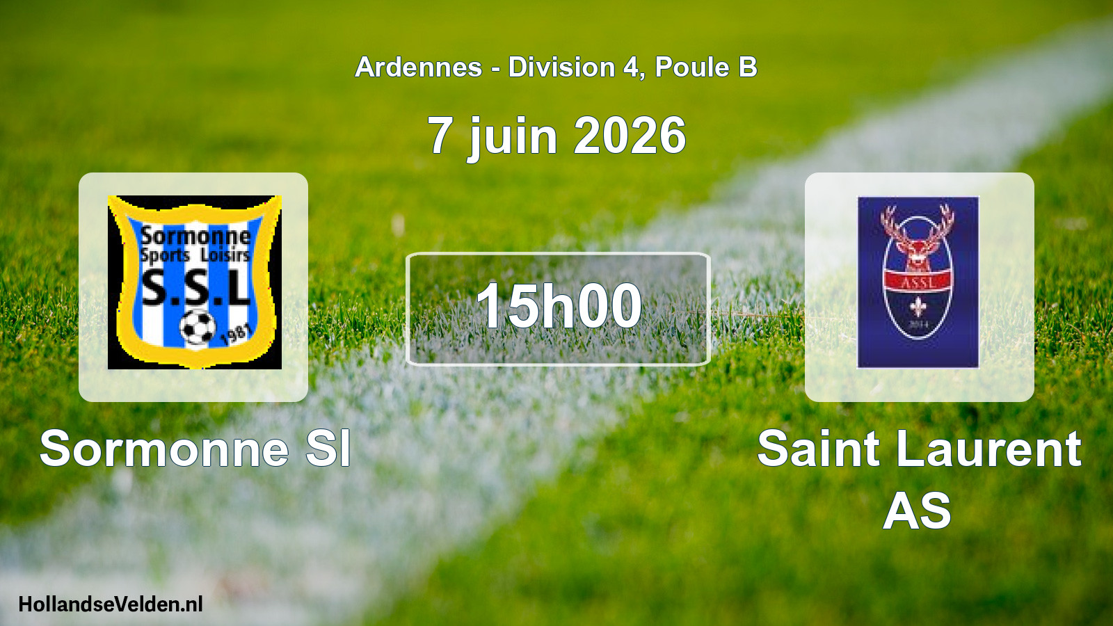 Match programmé: Sormonne Sl - Saint Laurent AS (7 juin 2026)