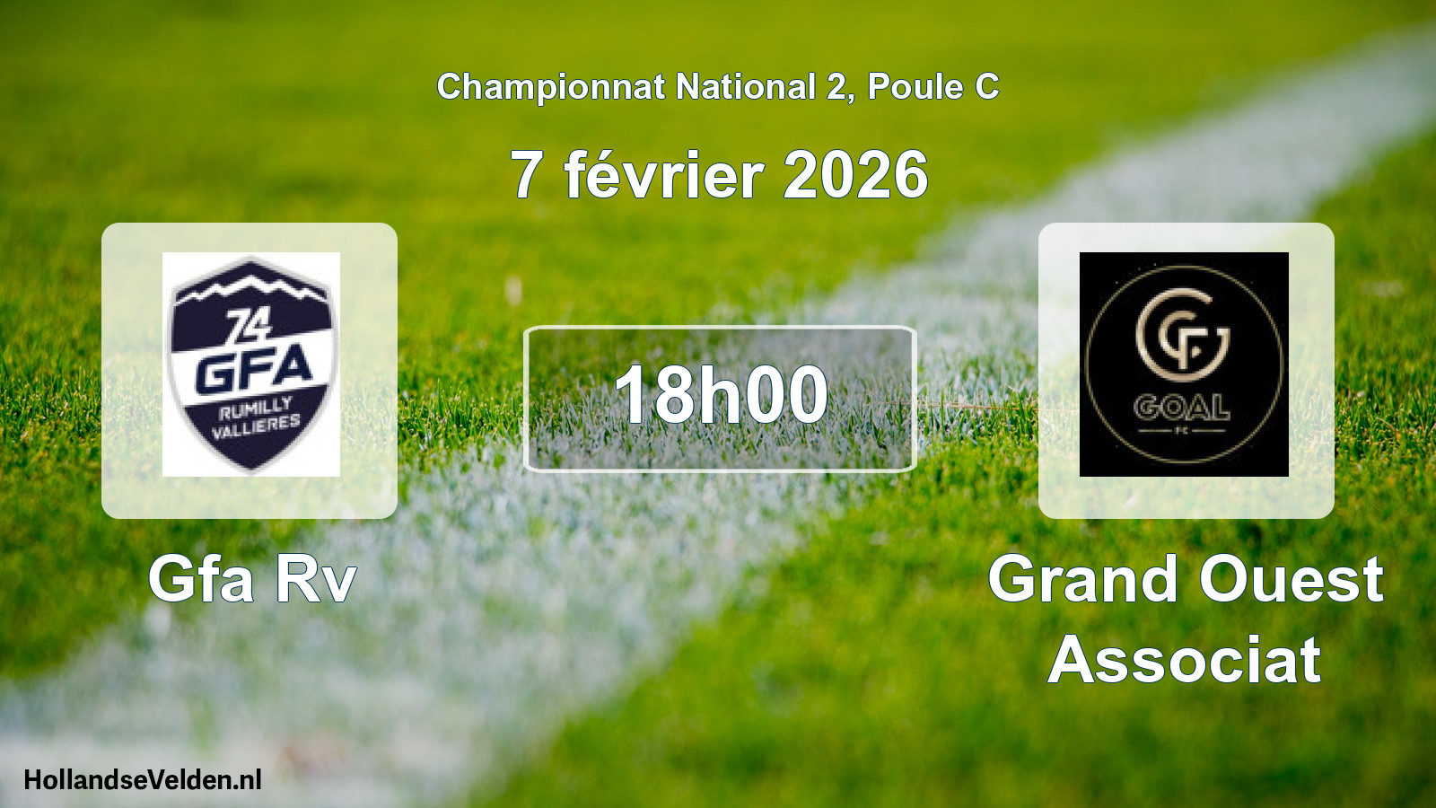 Geplande wedstrijd: Gfa Rv - Grand Ouest Associat (7 février 2026)
