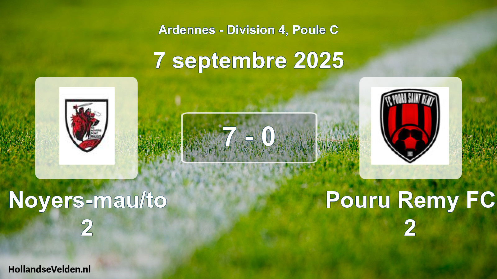 Match joué: Noyers-mau/to 2 - Pouru Remy FC 2 7 - 0 (7 septembre 2025)