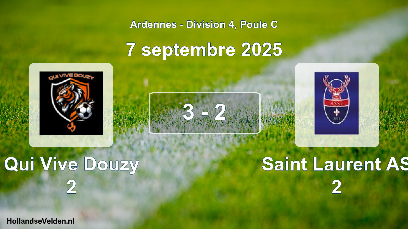 Match joué: Qui Vive Douzy 2 - Saint Laurent AS 2 3 - 2 (7 septembre 2025)