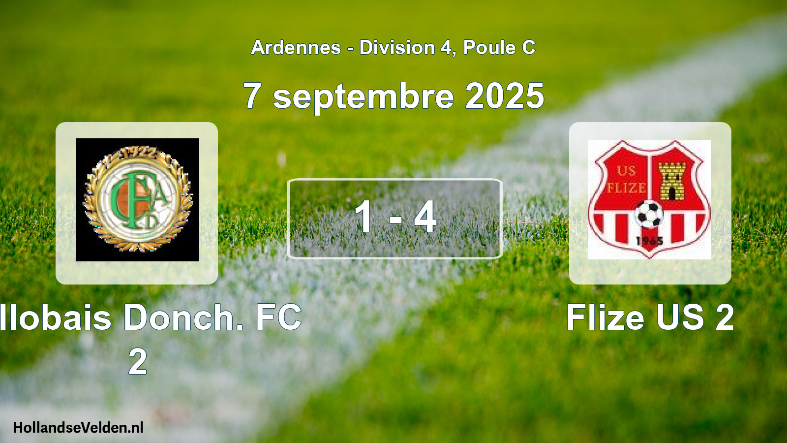 Match joué: Allobais Donch. FC 2 - Flize US 2 1 - 4 (7 septembre 2025)