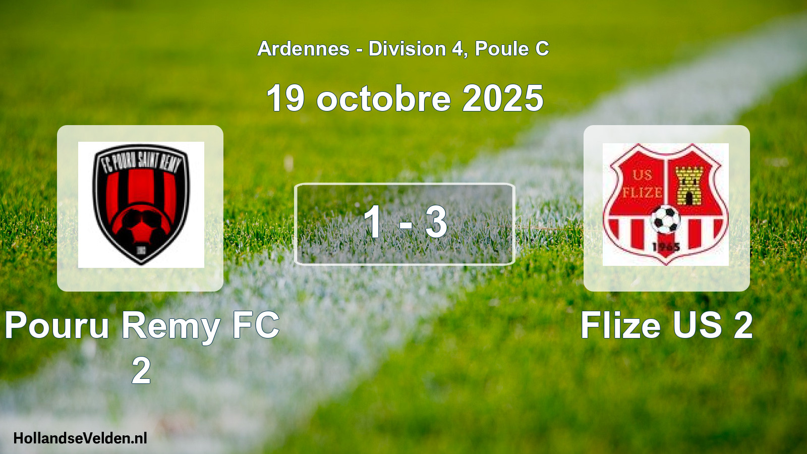 Match joué: Pouru Remy FC 2 - Flize US 2 1 - 3 (19 octobre 2025)
