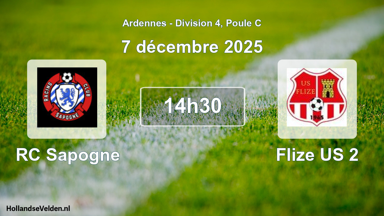 Match programmé: RC Sapogne - Flize US 2 (7 décembre 2025)