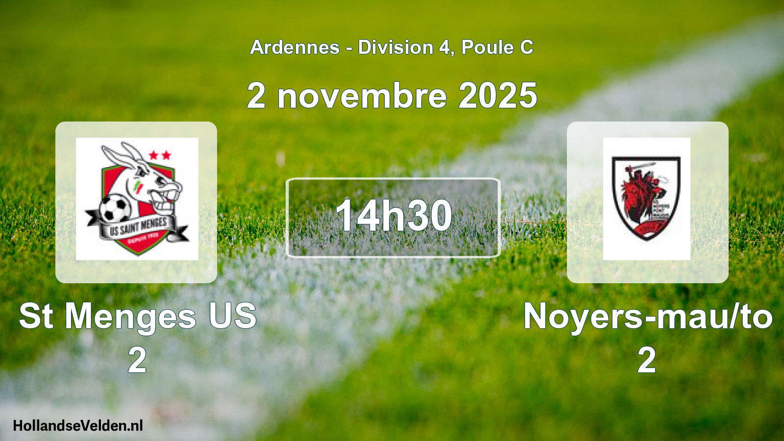 Match programmé: St Menges US 2 - Noyers-mau/to 2 (2 novembre 2025)