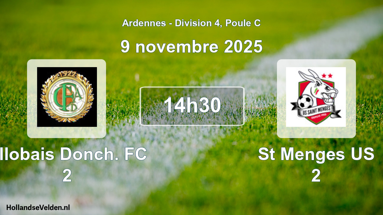 Scheduled Match: Allobais Donch. FC 2 - St Menges US 2 (9 November 2025)