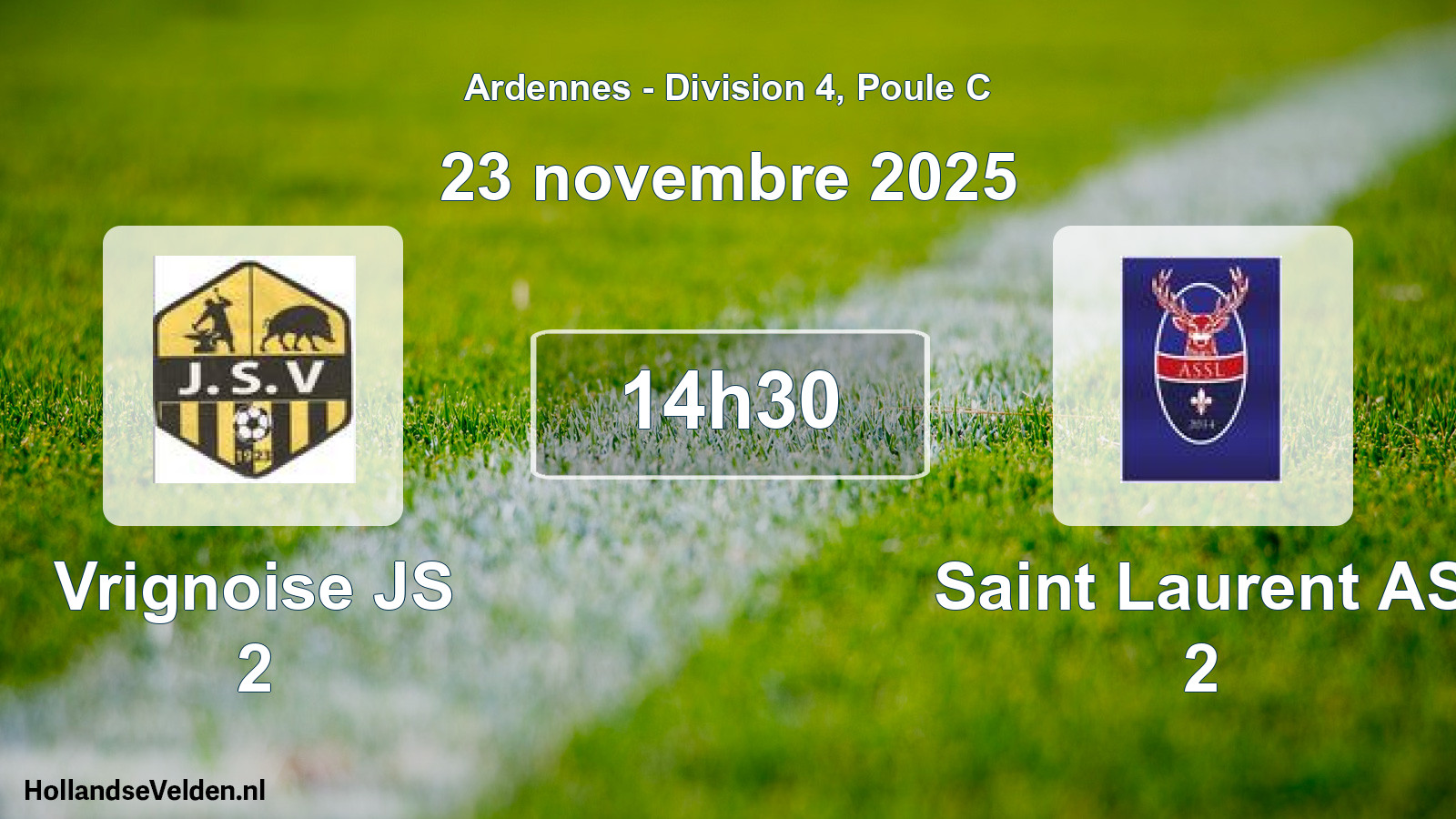 Match programmé: Vrignoise JS 2 - Saint Laurent AS 2 (23 novembre 2025)