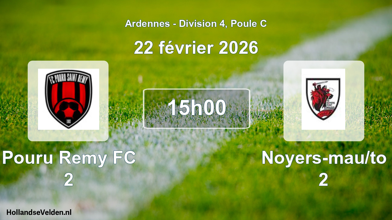 Match programmé: Pouru Remy FC 2 - Noyers-mau/to 2 (22 février 2026)