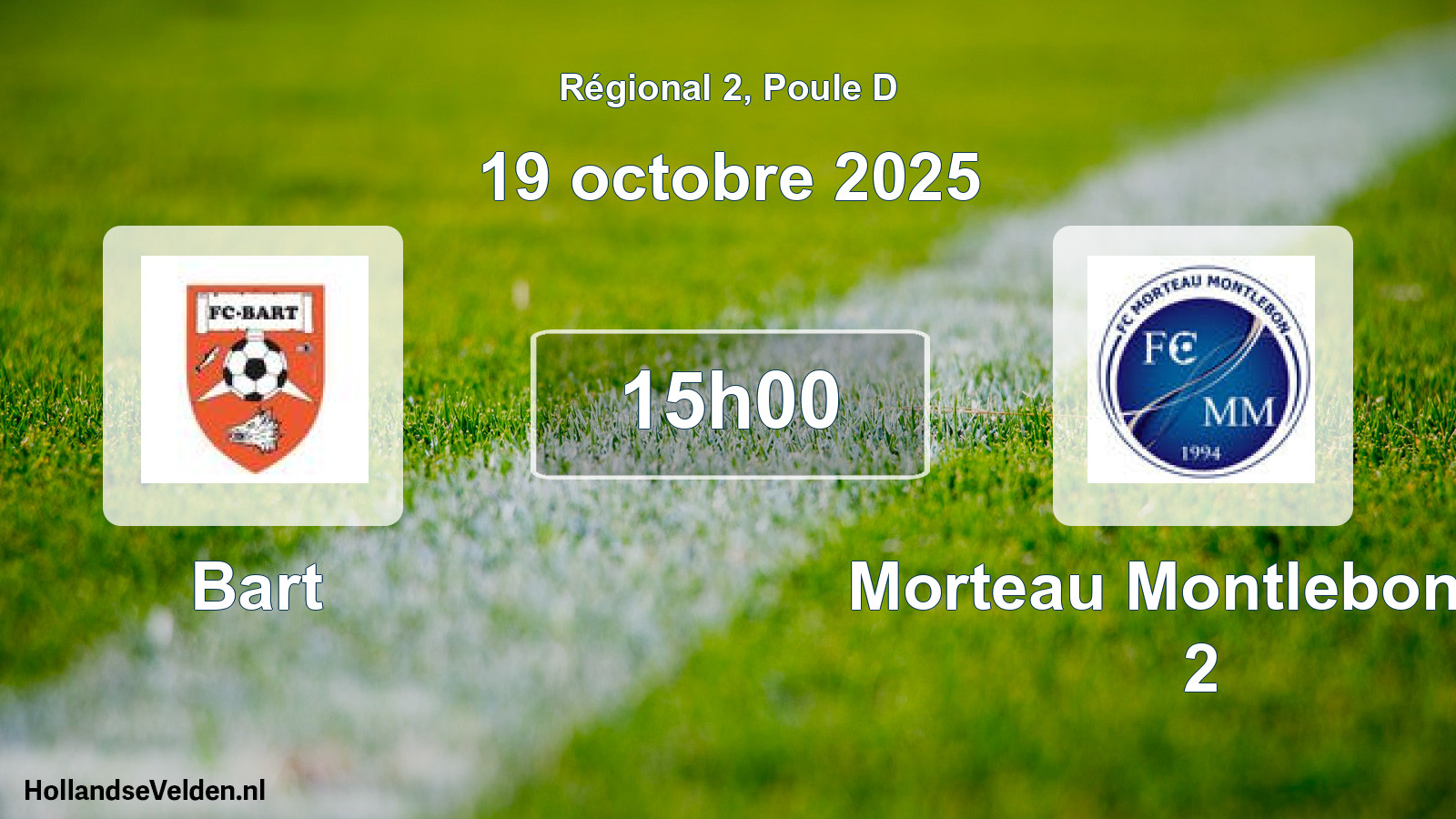 Scheduled Match: Bart - Morteau Montlebon Fc 2 (19 October 2025)