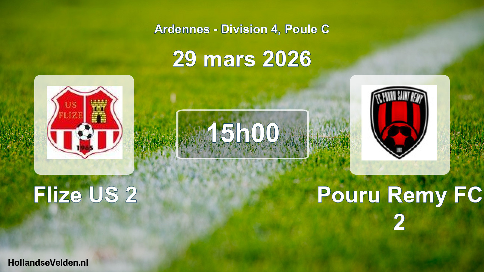 Match programmé: Flize US 2 - Pouru Remy FC 2 (29 mars 2026)