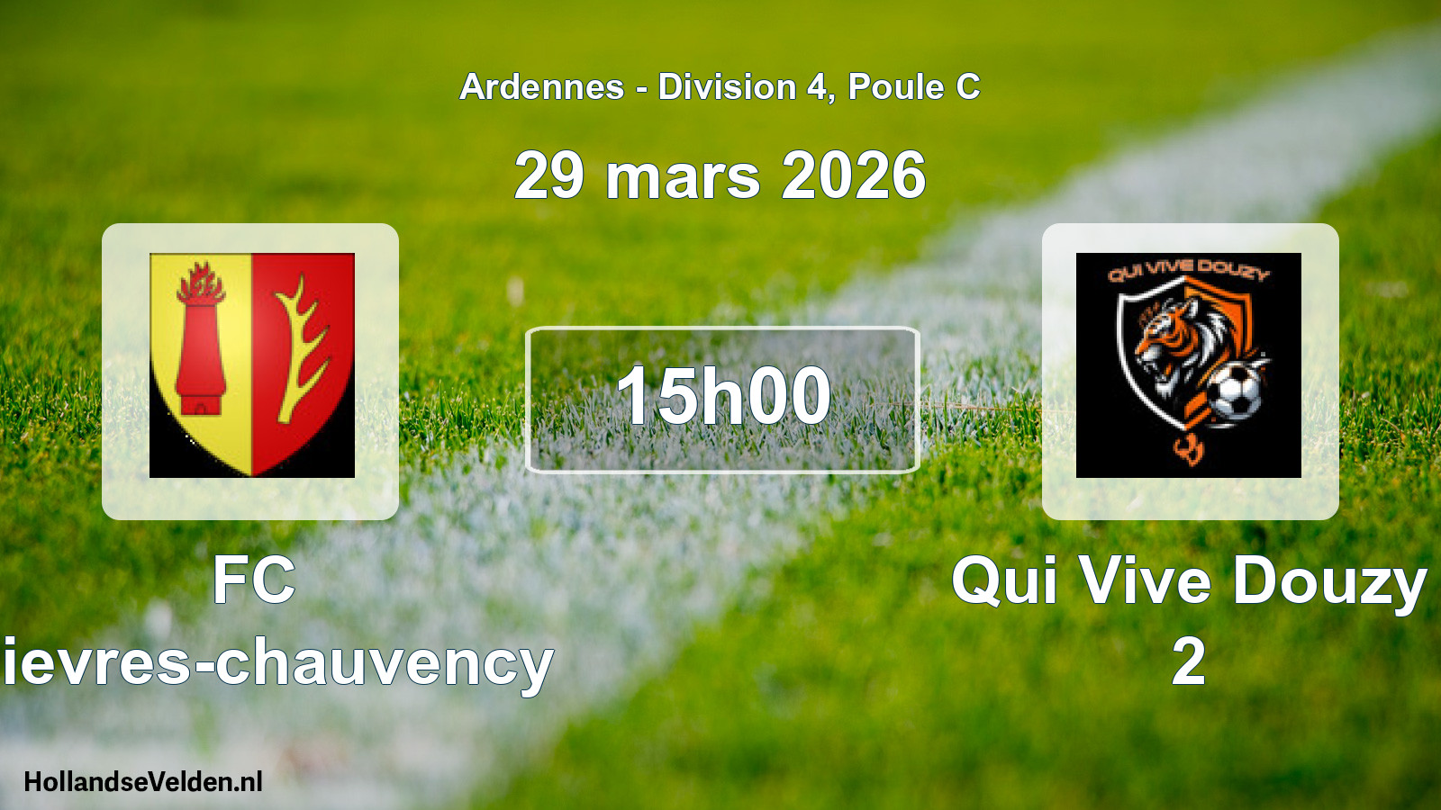Geplande wedstrijd: FC Bievres-chauvency - Qui Vive Douzy 2 (29 maart 2026)