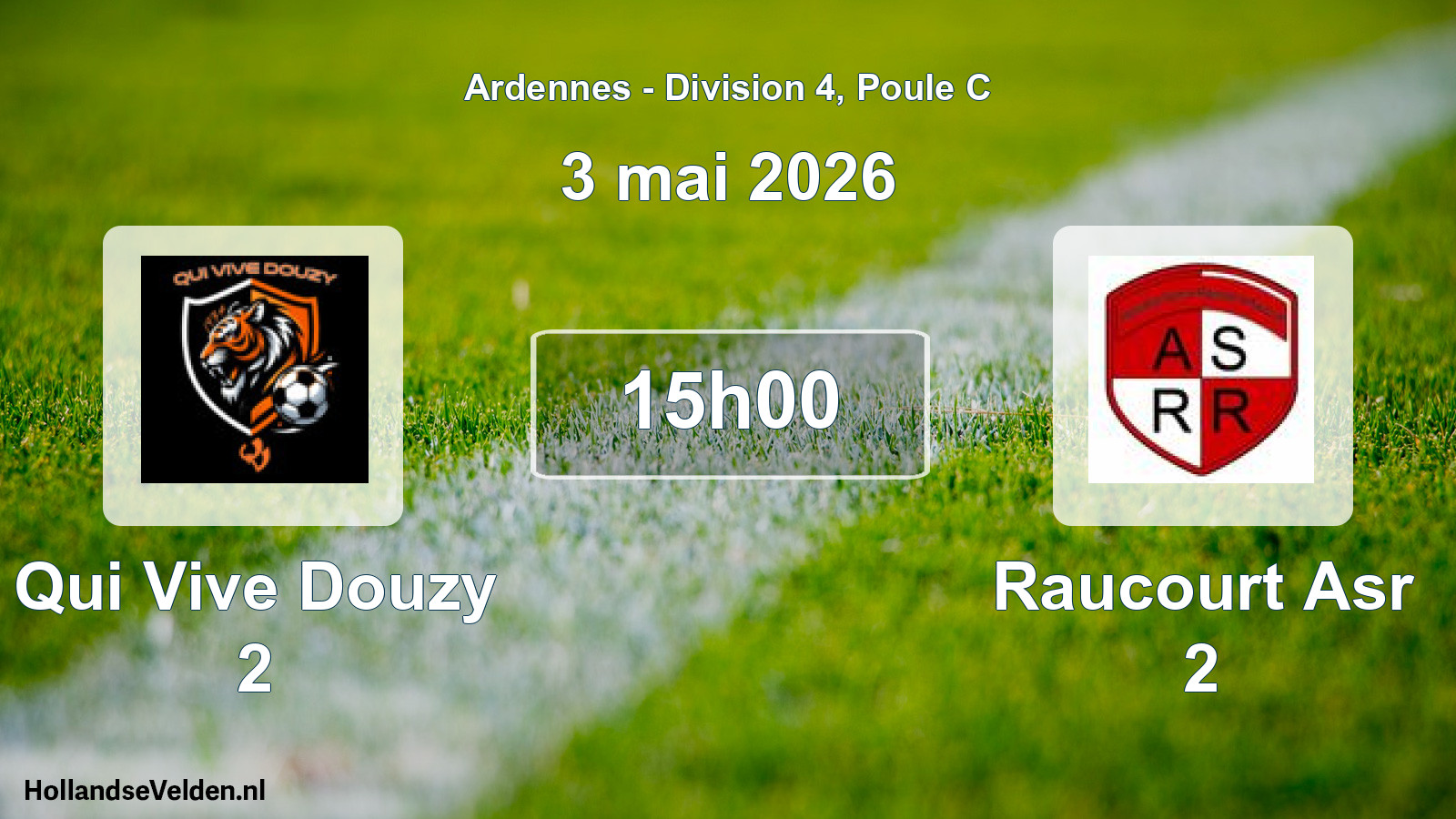 Geplande wedstrijd: Qui Vive Douzy 2 - Raucourt Asr 2 (3 mei 2026)