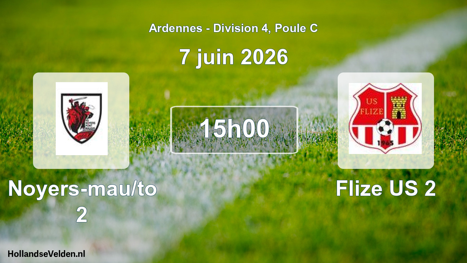 Match programmé: Noyers-mau/to 2 - Flize US 2 (7 juin 2026)