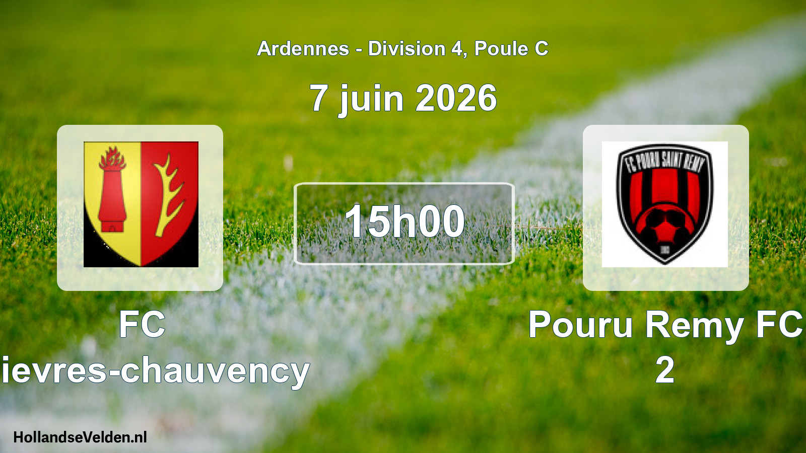 Geplande wedstrijd: FC Bievres-chauvency - Pouru Remy FC 2 (7 juni 2026)