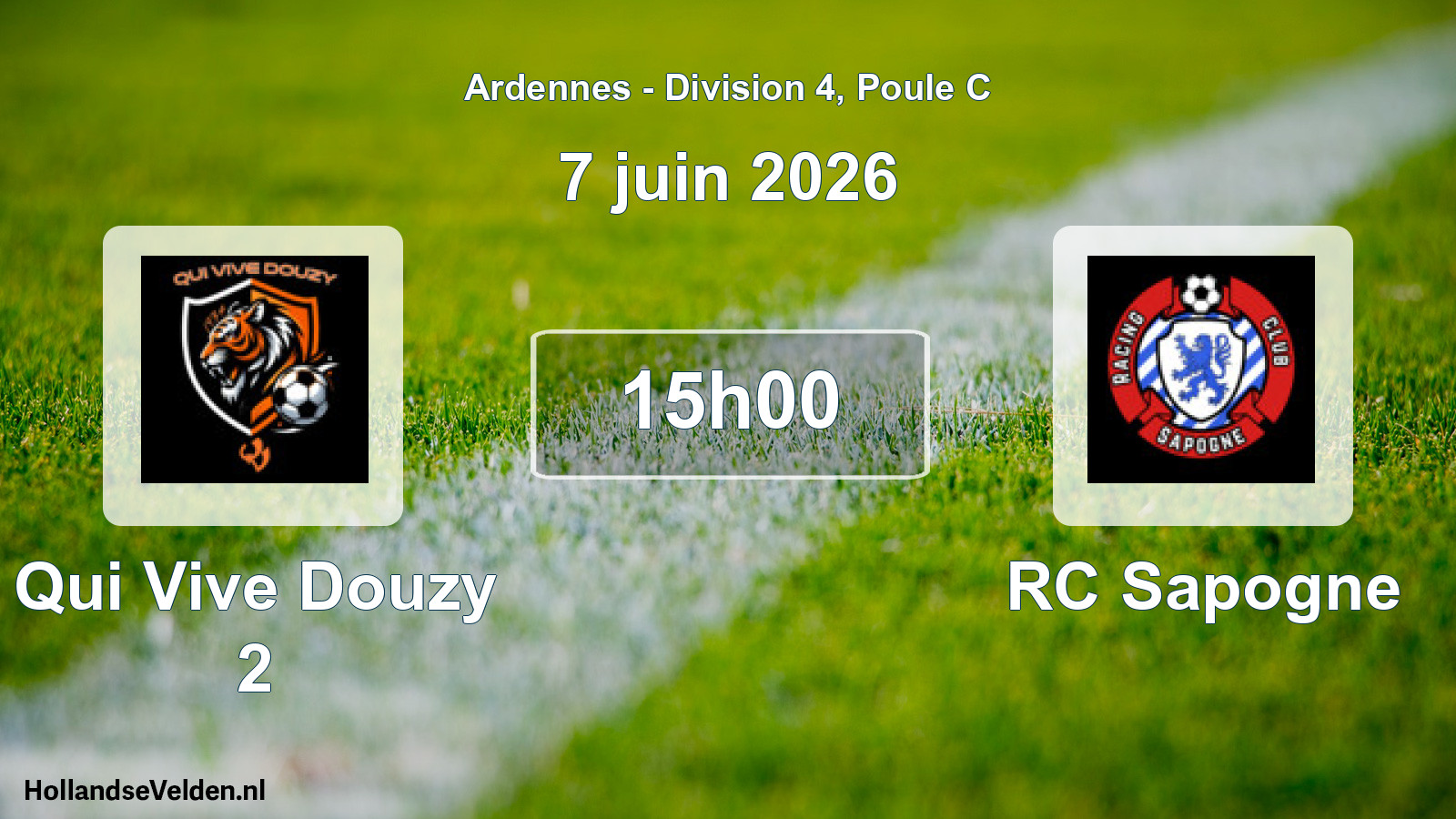 Geplande wedstrijd: Qui Vive Douzy 2 - RC Sapogne (7 juni 2026)