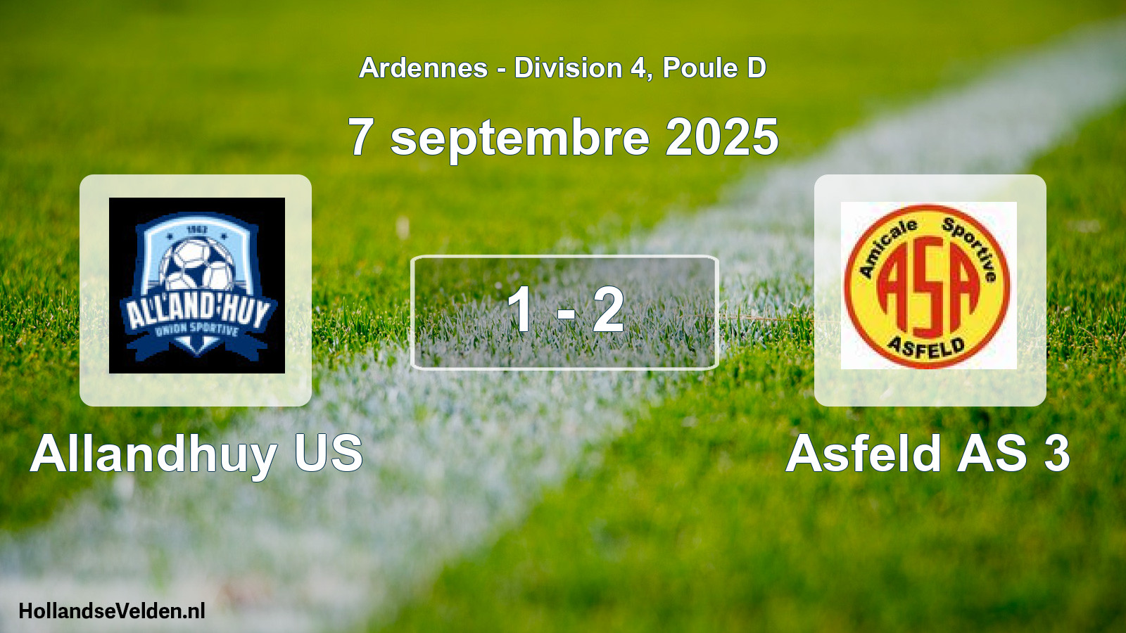 Match joué: Allandhuy US - Asfeld AS 3 1 - 2 (7 septembre 2025)