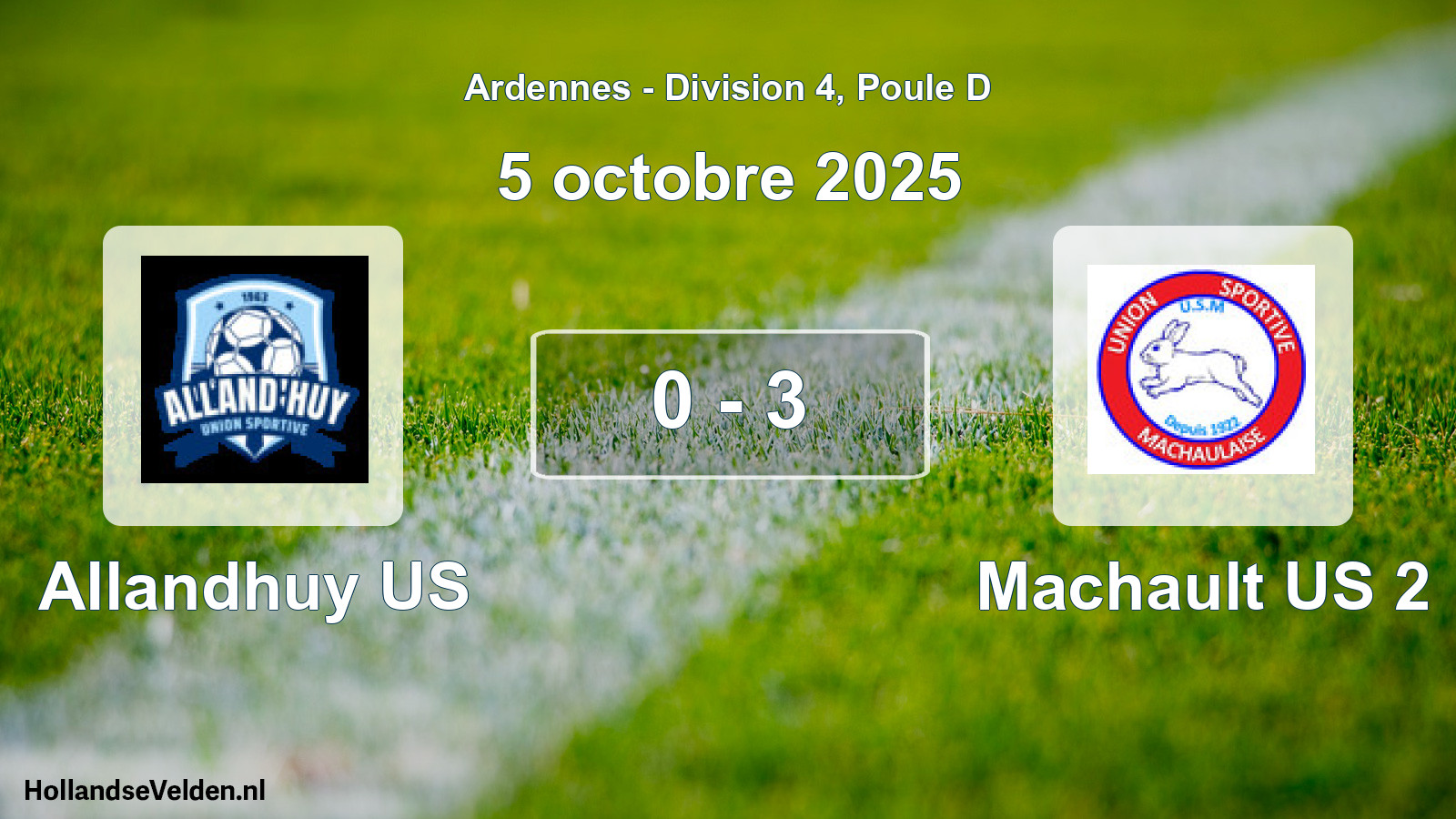 Gespeelde wedstrijd: Allandhuy US - Machault US 2 0 - 3 (5 oktober 2025)