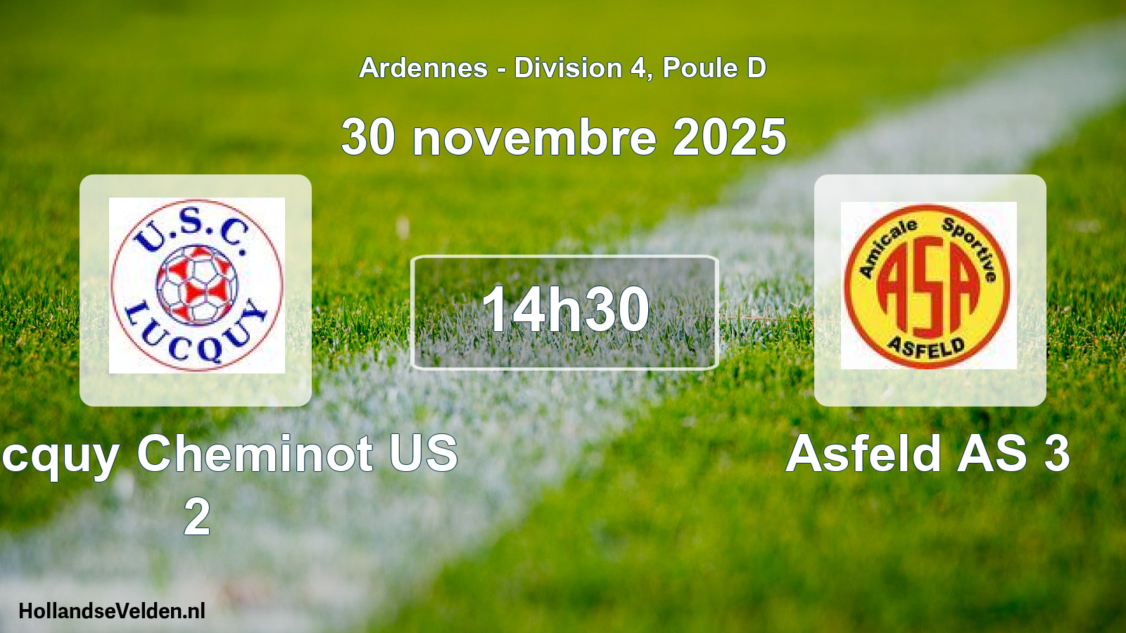 Scheduled Match: Lucquy Cheminot US 2 - Asfeld AS 3 (30 November 2025)