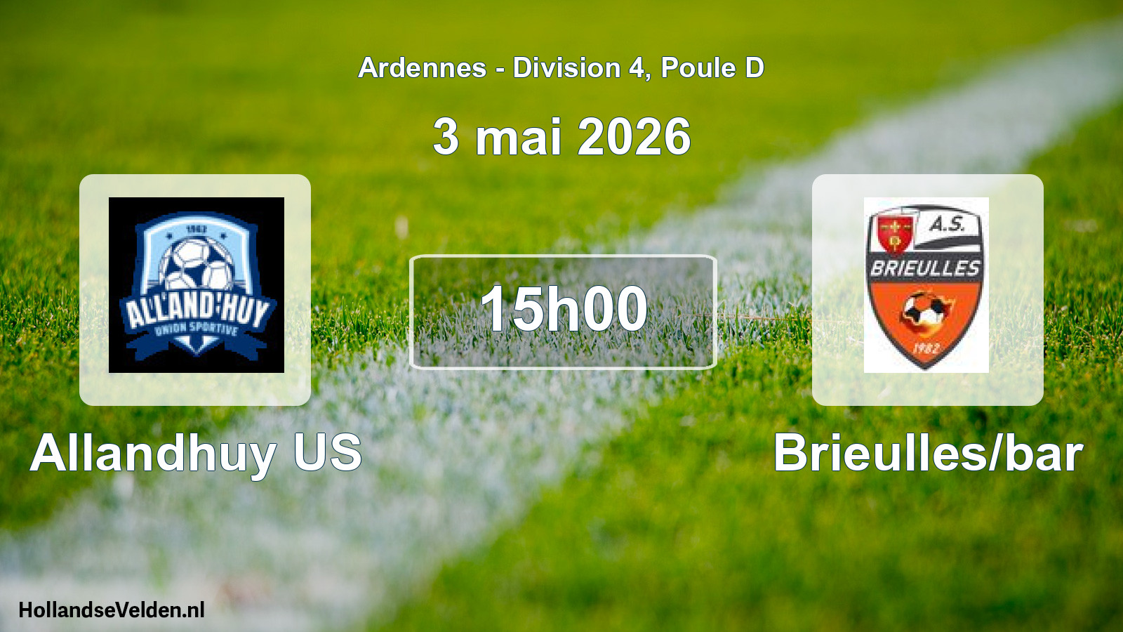 Match programmé: Allandhuy US - Brieulles/bar (3 mai 2026)