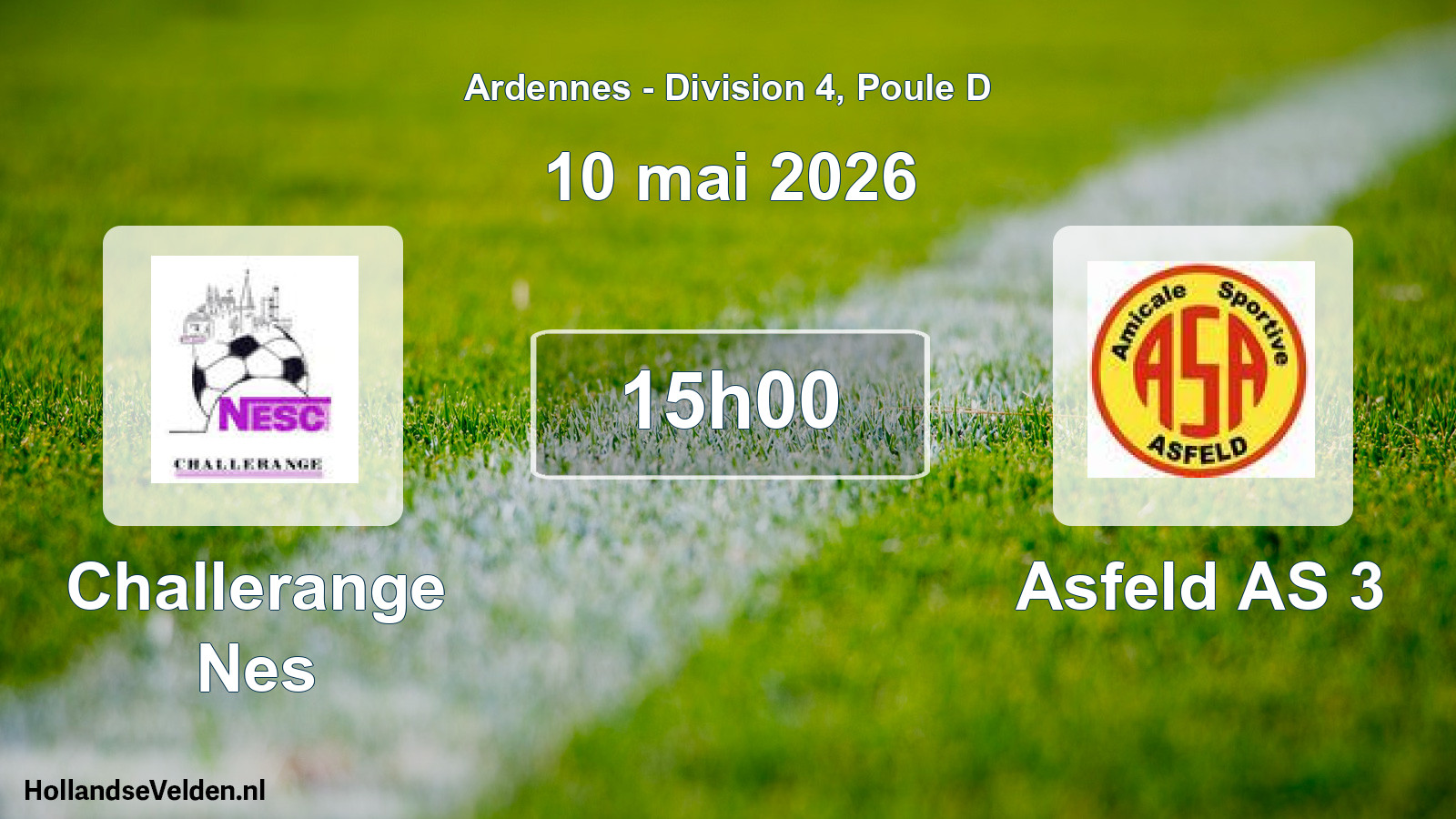 Match programmé: Challerange Nes - Asfeld AS 3 (10 mai 2026)