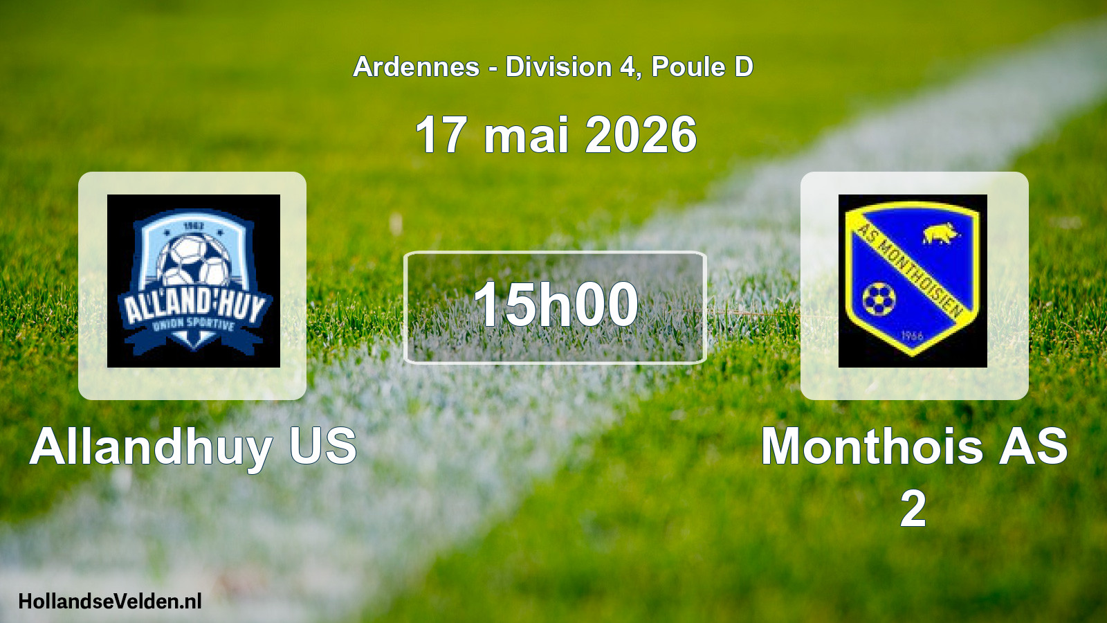 Match programmé: Allandhuy US - Monthois AS 2 (17 mai 2026)
