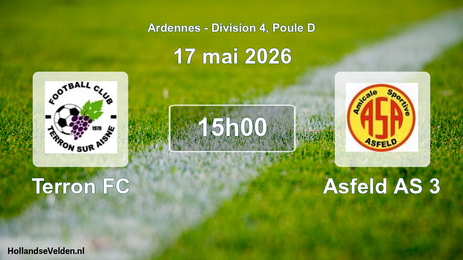Match programmé: Terron FC - Asfeld AS 3 (17 mai 2026)