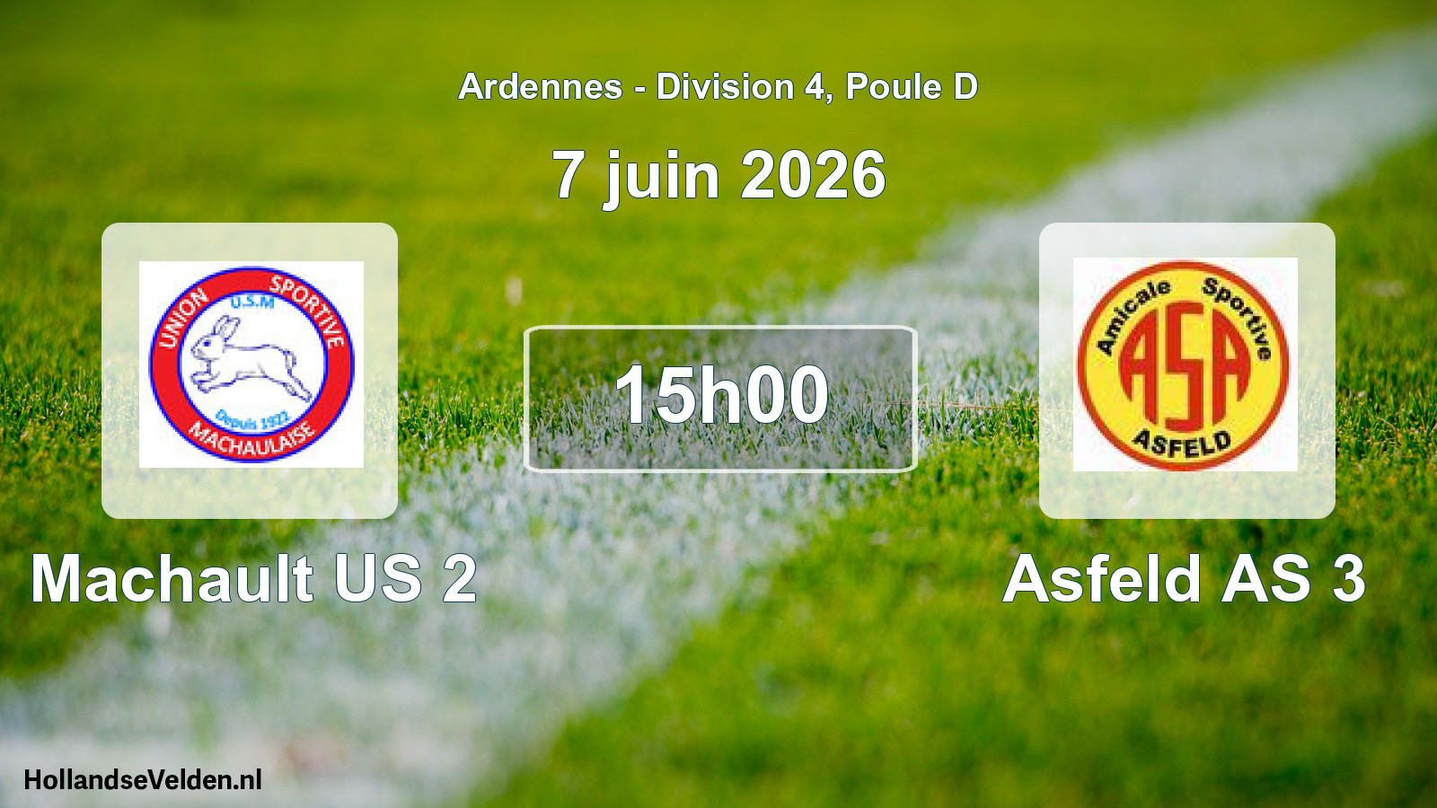 Geplande wedstrijd: Machault US 2 - Asfeld AS 3 (7 juni 2026)