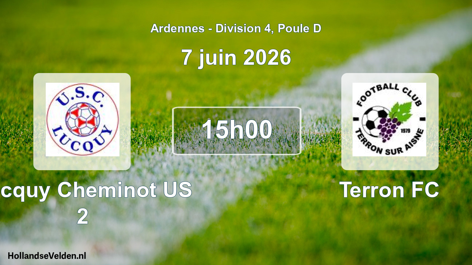 Match programmé: Lucquy Cheminot US 2 - Terron FC (7 juin 2026)