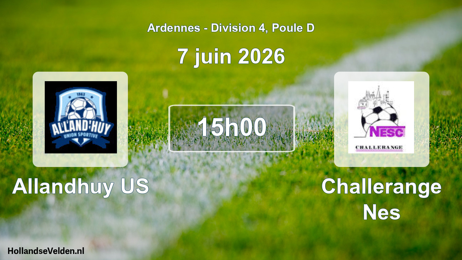 Match programmé: Allandhuy US - Challerange Nes (7 juin 2026)