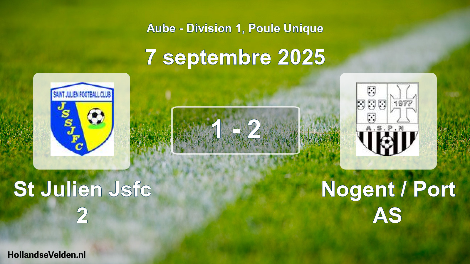 Gespeelde wedstrijd: St Julien Jsfc 2 - Nogent / Port AS 1 - 2 (7 september 2025)
