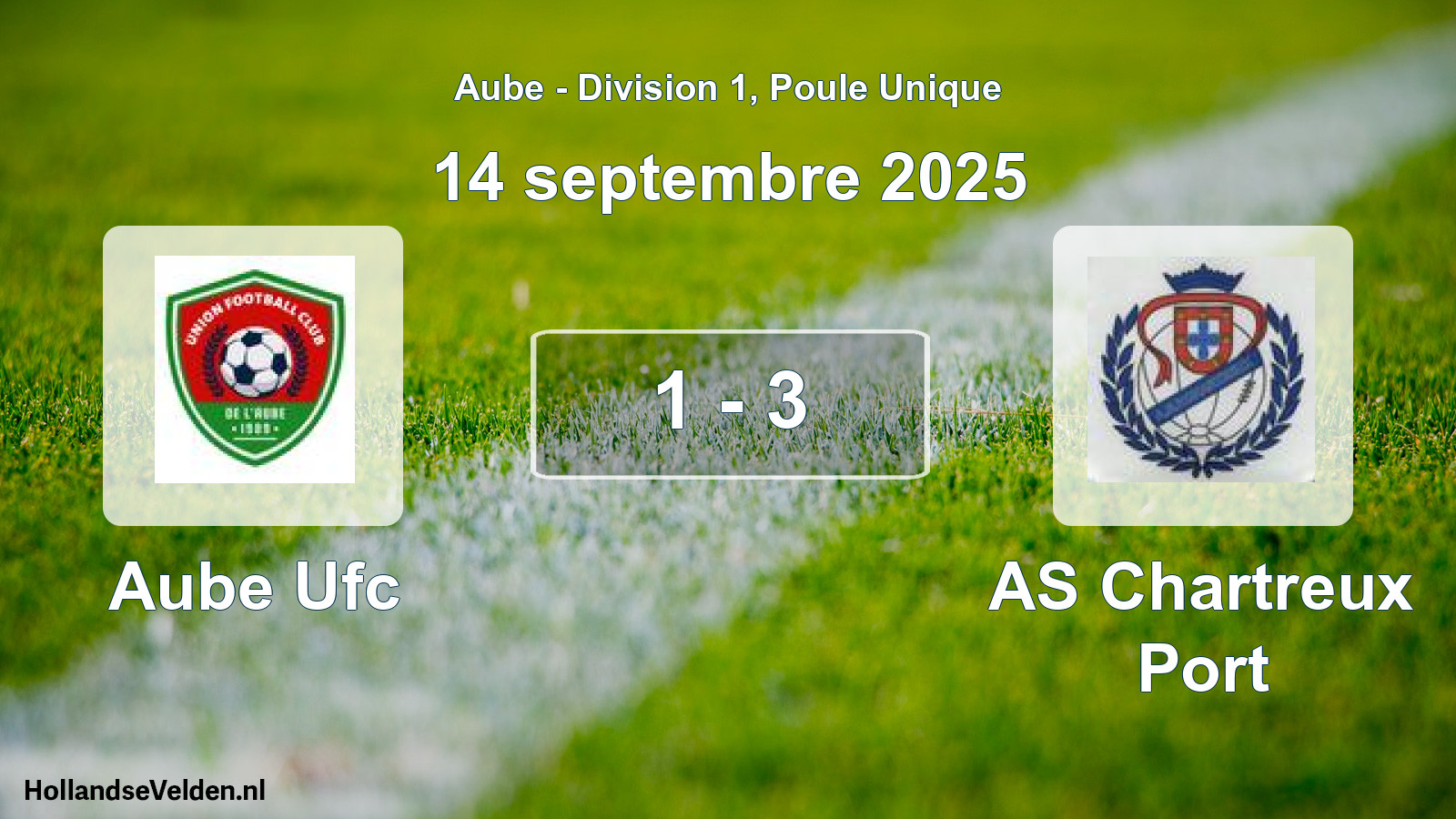Match joué: Aube Ufc - AS Chartreux Port 1 - 3 (14 septembre 2025)