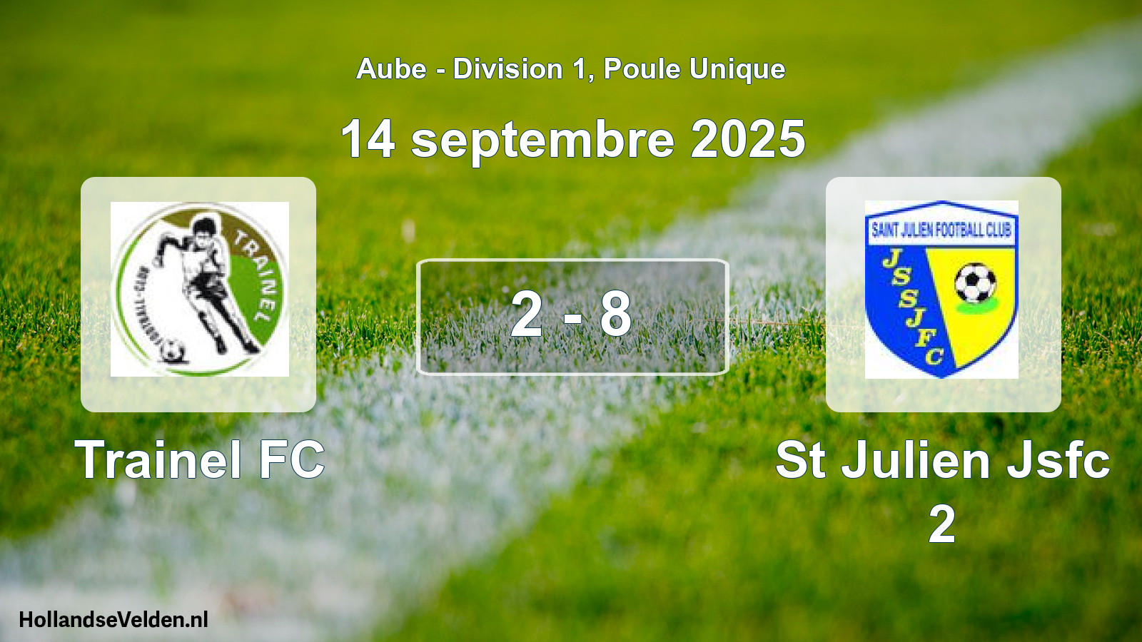 Gespeelde wedstrijd: Trainel FC - St Julien Jsfc 2 2 - 8 (14 september 2025)