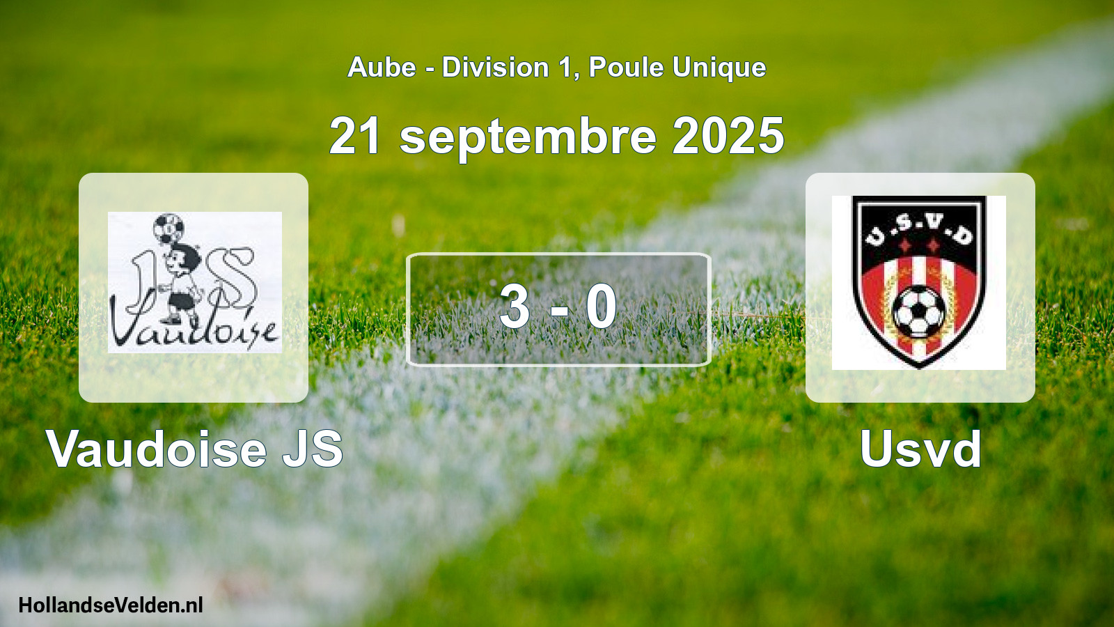 Total number of matches played: Vaudoise JS - Usvd 3 - 0 (21 September 2025)