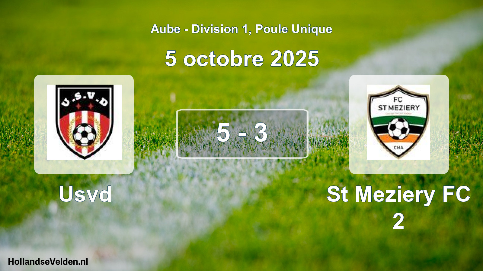 Match joué: Usvd - St Meziery FC 2 5 - 3 (5 octobre 2025)