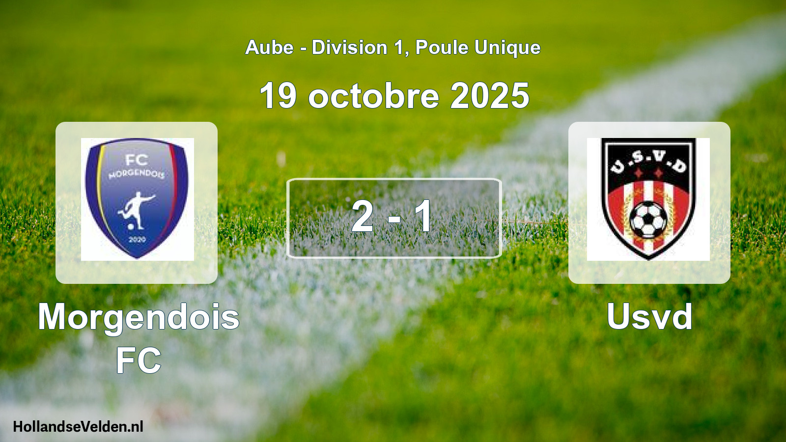 Match joué: Morgendois FC - Usvd 2 - 1 (19 octobre 2025)