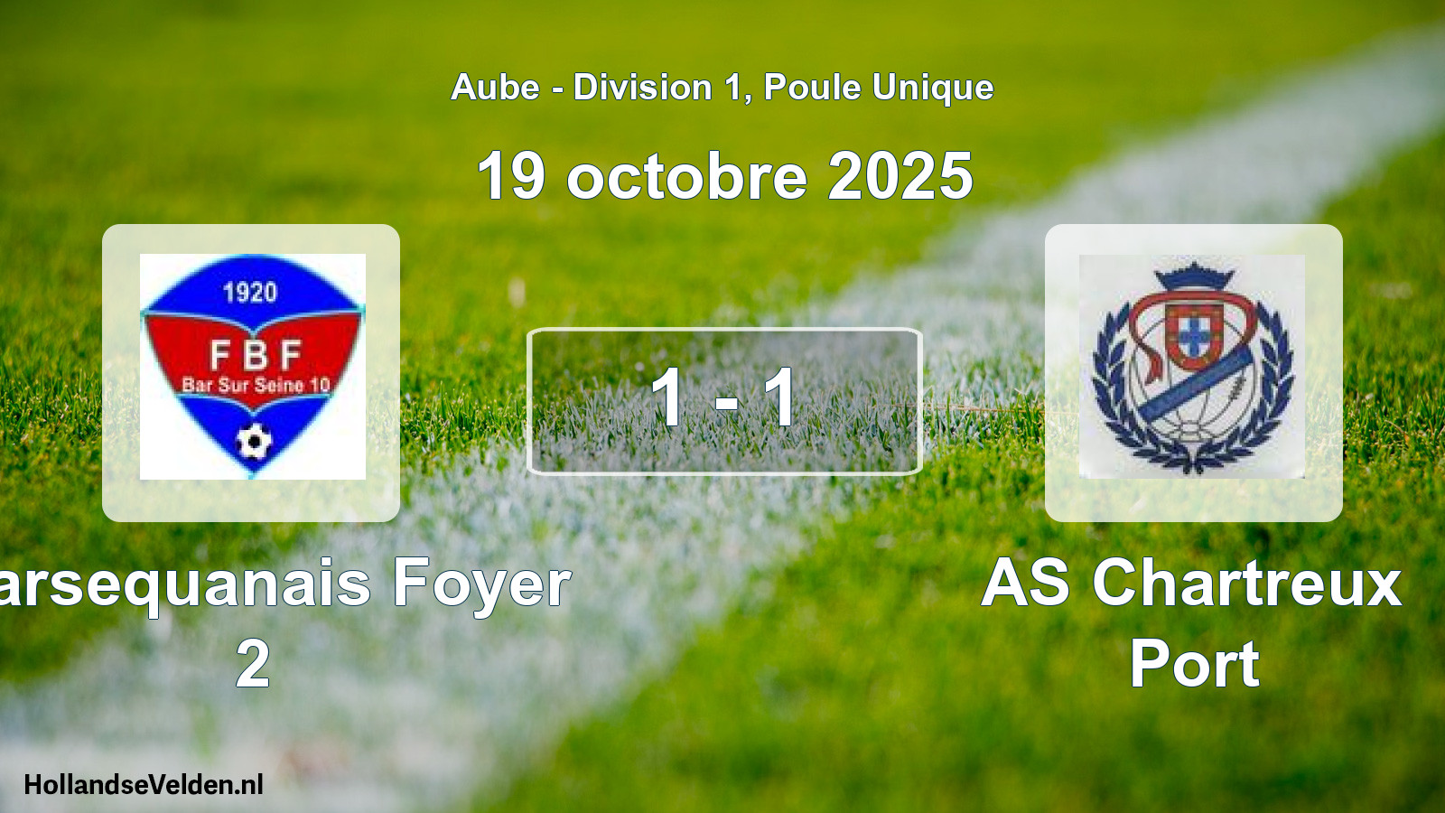 Gespeelde wedstrijd: Barsequanais Foyer 2 - AS Chartreux Port 1 - 1 (19 oktober 2025)